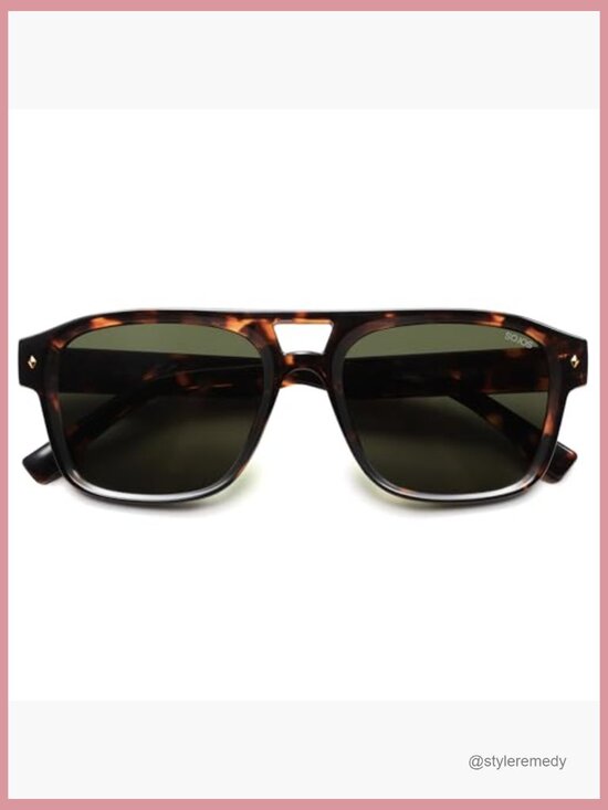 Retro Square Polarized Aviator Sunglasses with UV400 TAC Lenses main image 4
